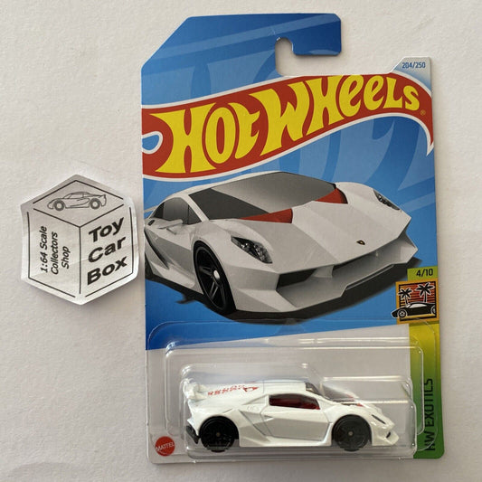 2024 HOT WHEELS #204 - Lamborghini Sesto Elemento (White - Long Card) A80