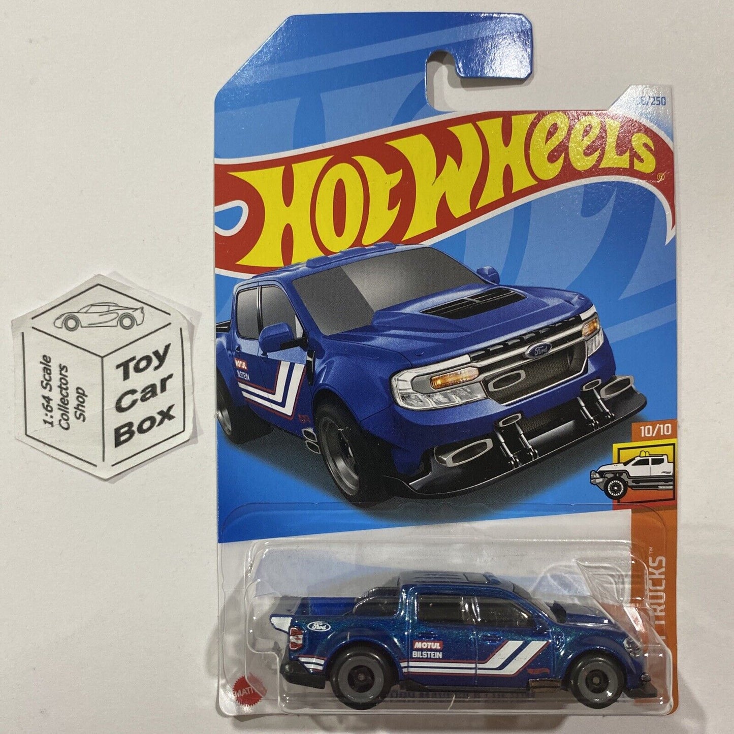 2024 HOT WHEELS #196 - ‘22 Ford Maverick Custom (Blue #10 Trucks -Long Card) A80