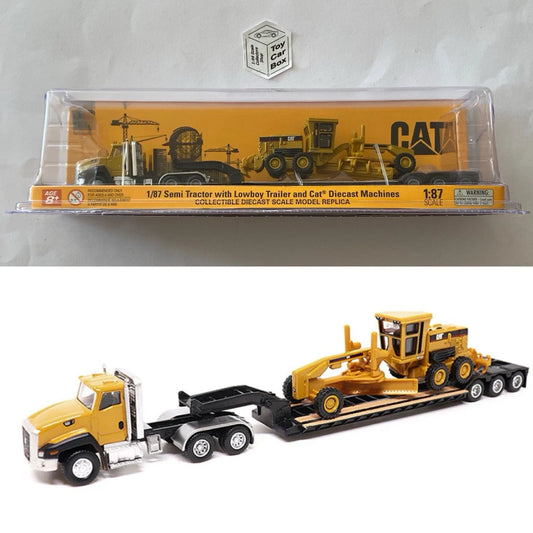 DM - CAT CT660 Day Cab Tractor & Trailer & CAT 163H Motor Grader (1:87 Scale) S75