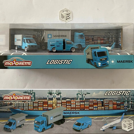 MAJORETTE Maersk Gift Set (Sprinter, Crafter, MAN TGX & Airbus A350 Cargo) P16