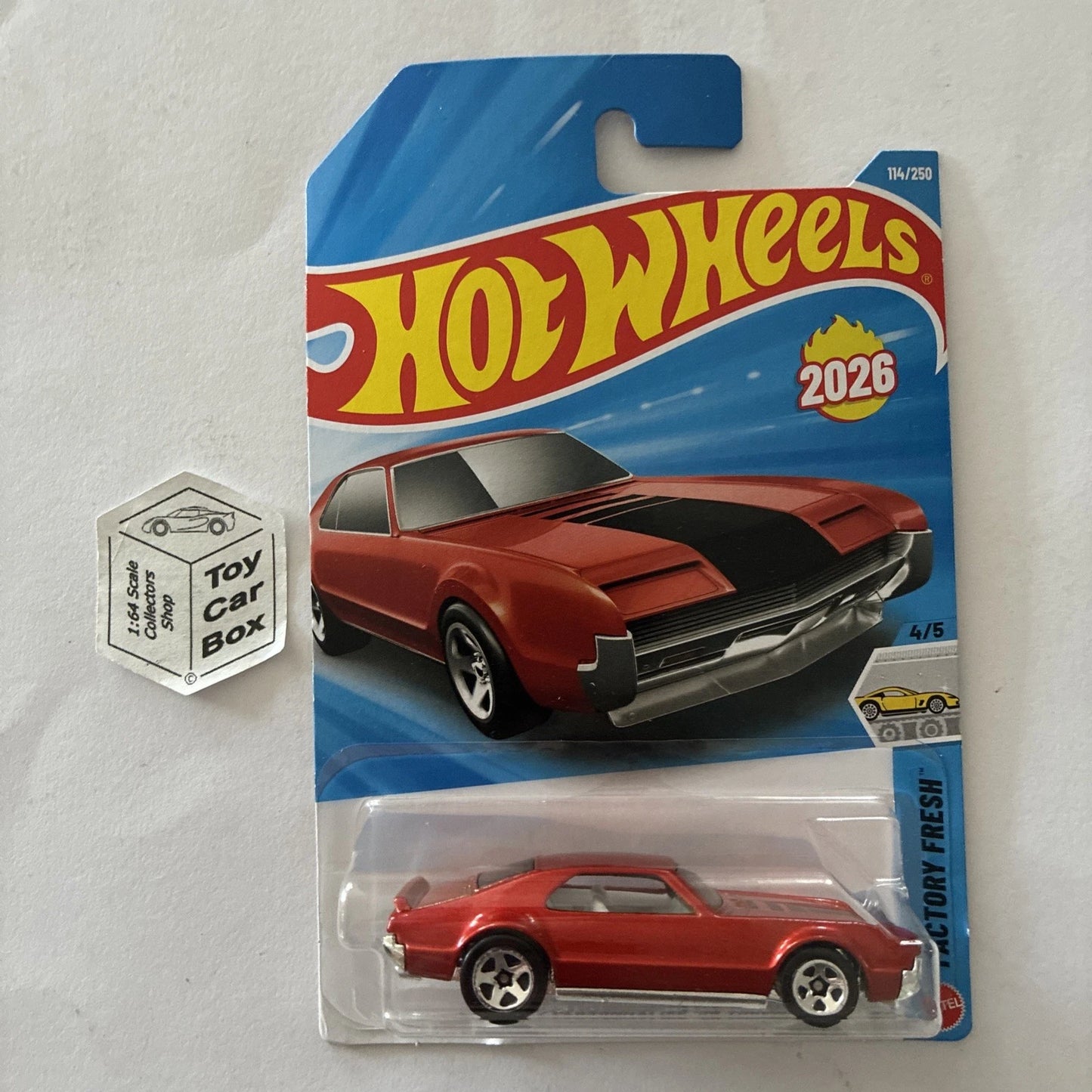 2026 HOT WHEELS #114 - Custom ‘66 Toronado (#4 Factory Fresh - Long Card) B00