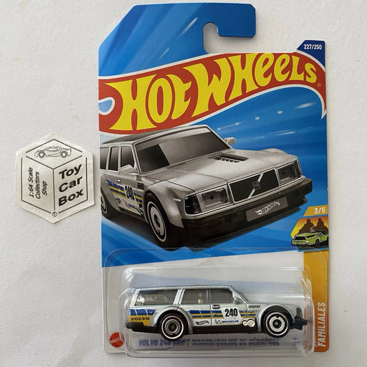 2025 HOT WHEELS #227 - Volvo 240 Drift Wagon (Silver #3 Wagons - Long Card) A80