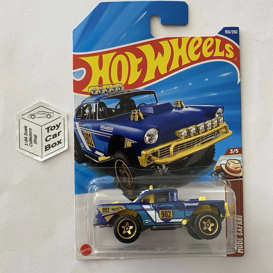 2025 HOT WHEELS #155 - Chevy Big Air Bel Air (Blue #3 Safari Mode Long Card) A44