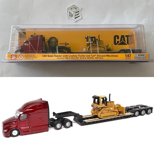 DM - Peterbilt 579 Tandem Tractor & Trailer & CAT D5M Dozer (1:87 Scale) S75
