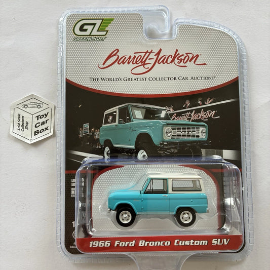 GREENLIGHT - 1966 Ford Bronco Custom (Blue - Barrett Jackson Series 15) J45g