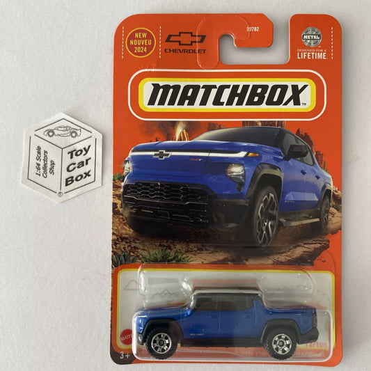 2024 MATCHBOX #12 - 2024 Chevy Silverado EV (Blue - Long Card - Unopened) B00