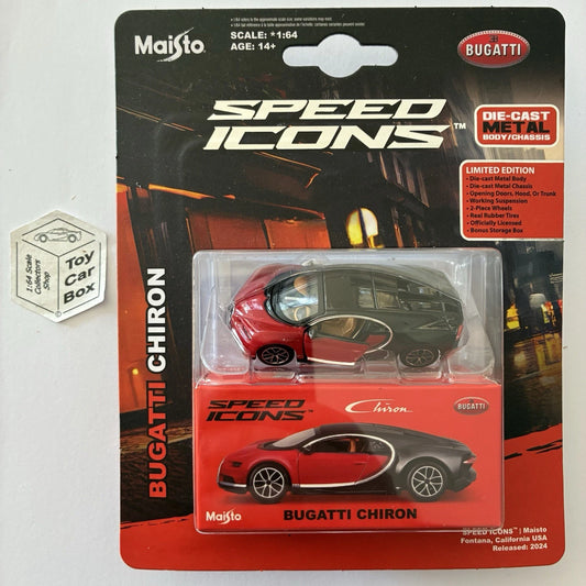 MAISTO Speed Icons - Bugatti Chiron (Red - Opening Rear - Blister) I77g