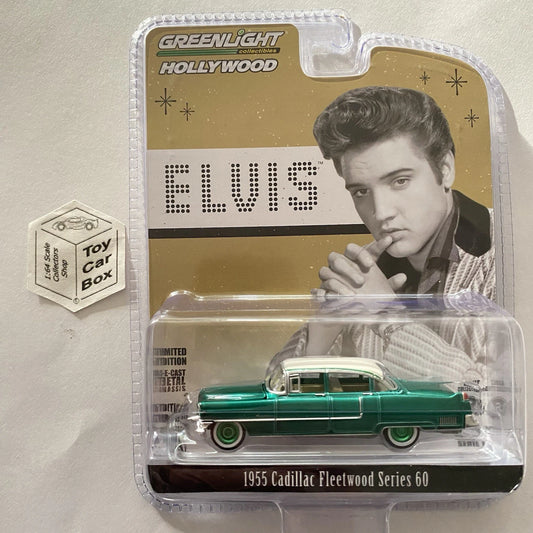 GREENLIGHT - 1955 Cadillac Fleetwood (Elvis - Green Chase Car - Hollywood) I80g