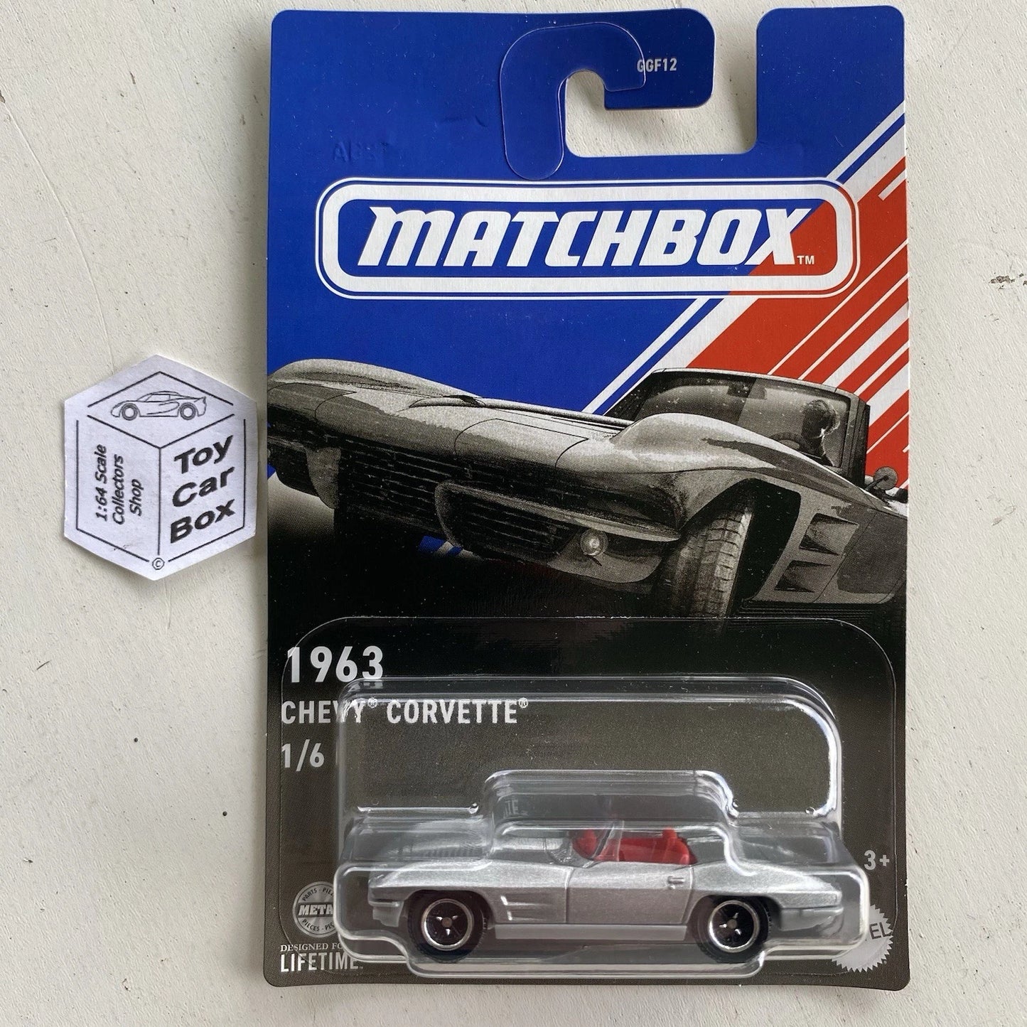 2024 MATCHBOX Themed Convertibles #1 - 1963 Chevy Corvette (Silver) C01g
