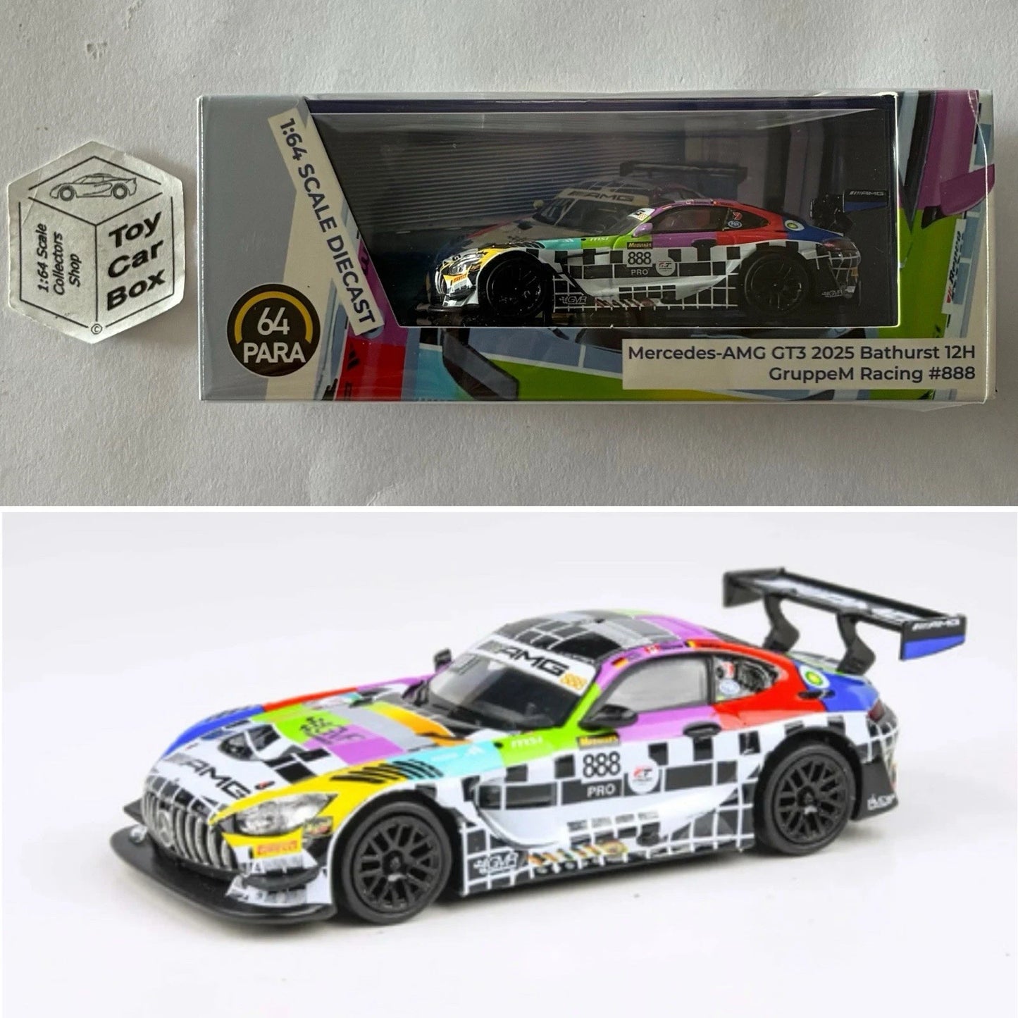 PARA64 - Mercedes-AMG GT3 (2025 Bathurst 12H GruppeM #888 - 1/64 Scale) U99