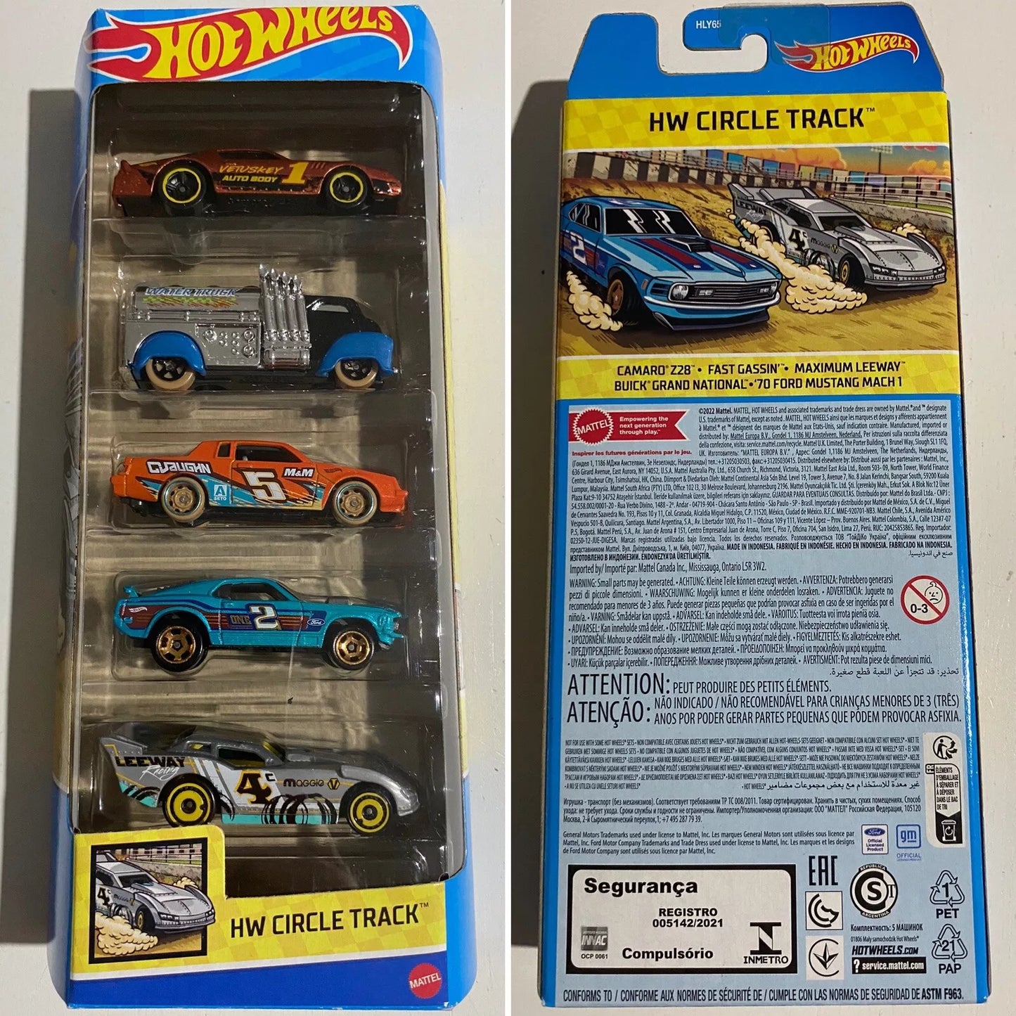 2022 HOT WHEELS HW Circle Track 5 Pack - Camaro, Buick, Mustang & 2cars F00