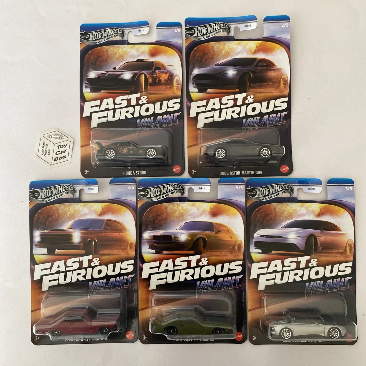 2025 HOT WHEELS - Fast & Furious 5 Car Set (Inc.S2000, DB9, Camaro,Fairlane) S25