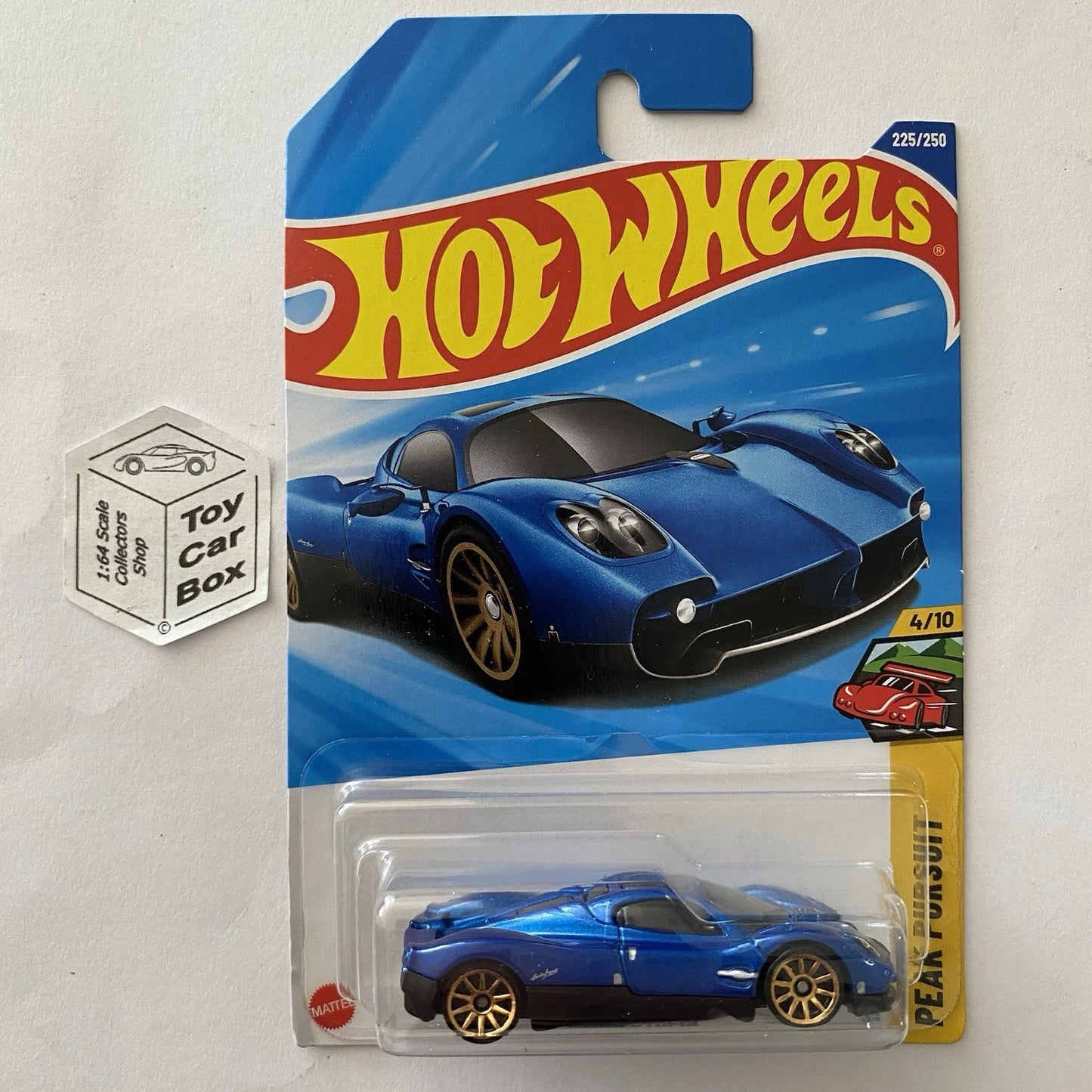 2025 HOT WHEELS #225 - Pagani Utopia (Blue #4 Peak Pursuit - Long Card) A44