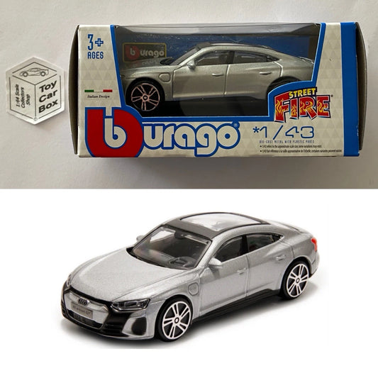 BBURAGO 1/43 - 2022 Audi RS e-tron GT (Silver - Street Fire - Boxed) E37g