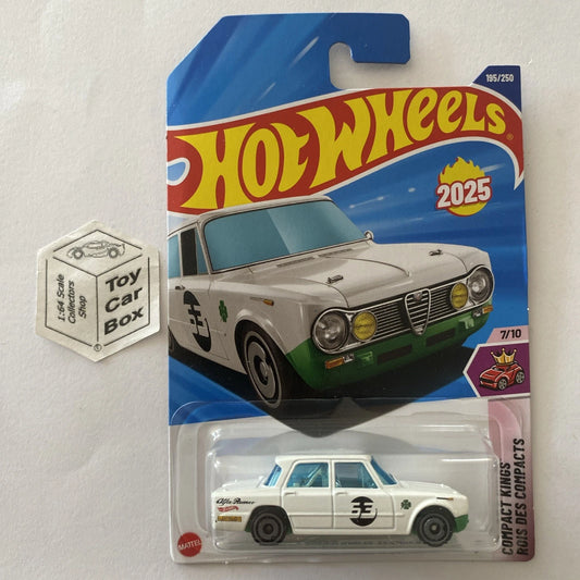 2025 HOT WHEELS #195 - Alfa Romeo Giulia TI Super (White - #7 Compact Kings) A80