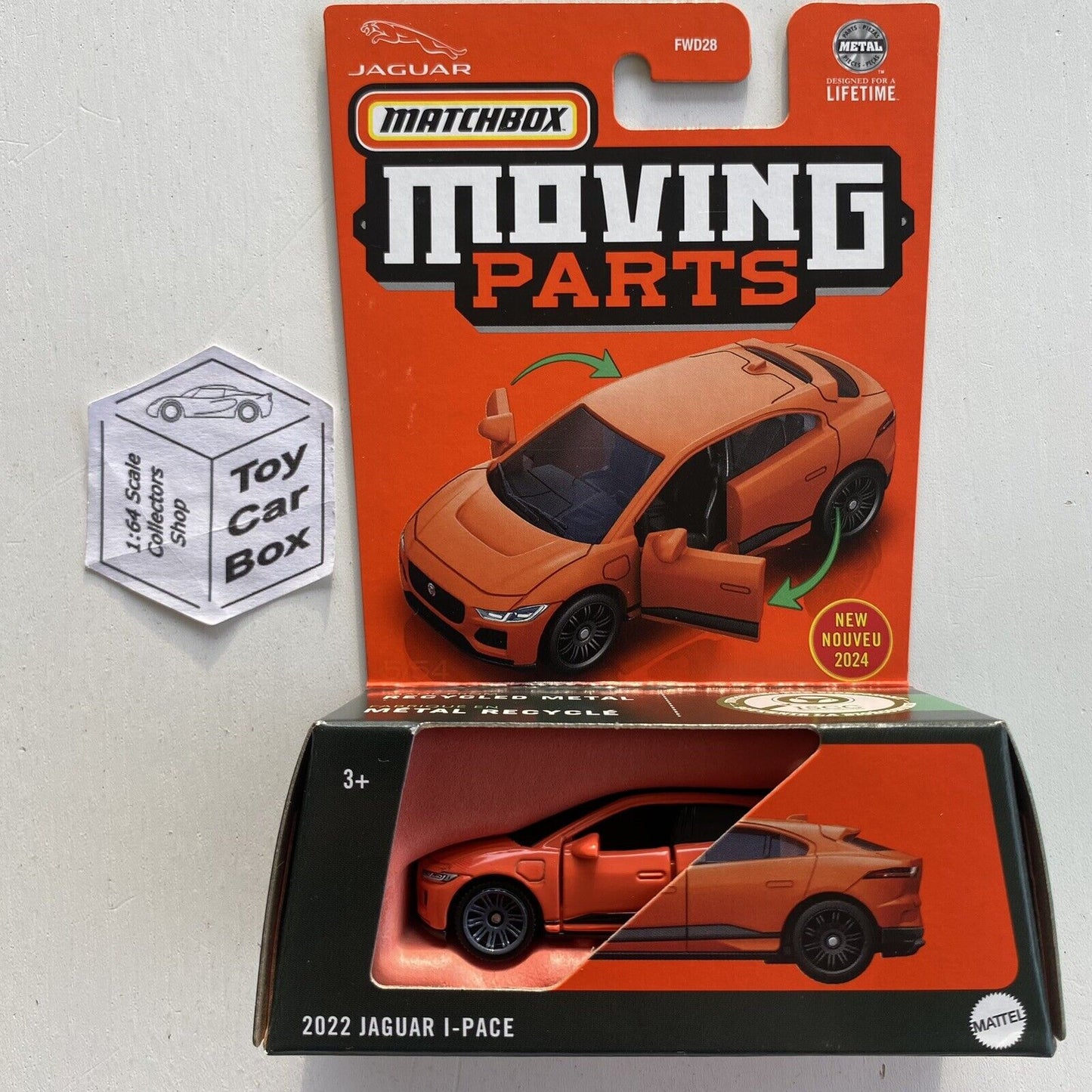 2024 MATCHBOX Moving Parts - 2022 Jaguar I-Pace (Orange #5 - Opening Hood) E75