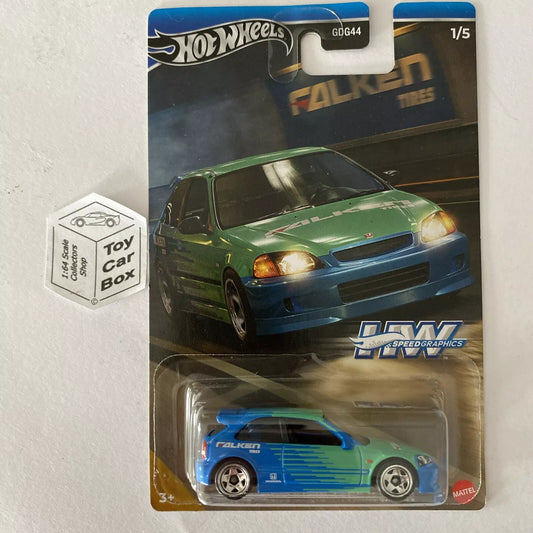 2024 HOT WHEELS Themed - ‘99 Honda Civic Type R EK9 (Falken -Speed Graphics) C85