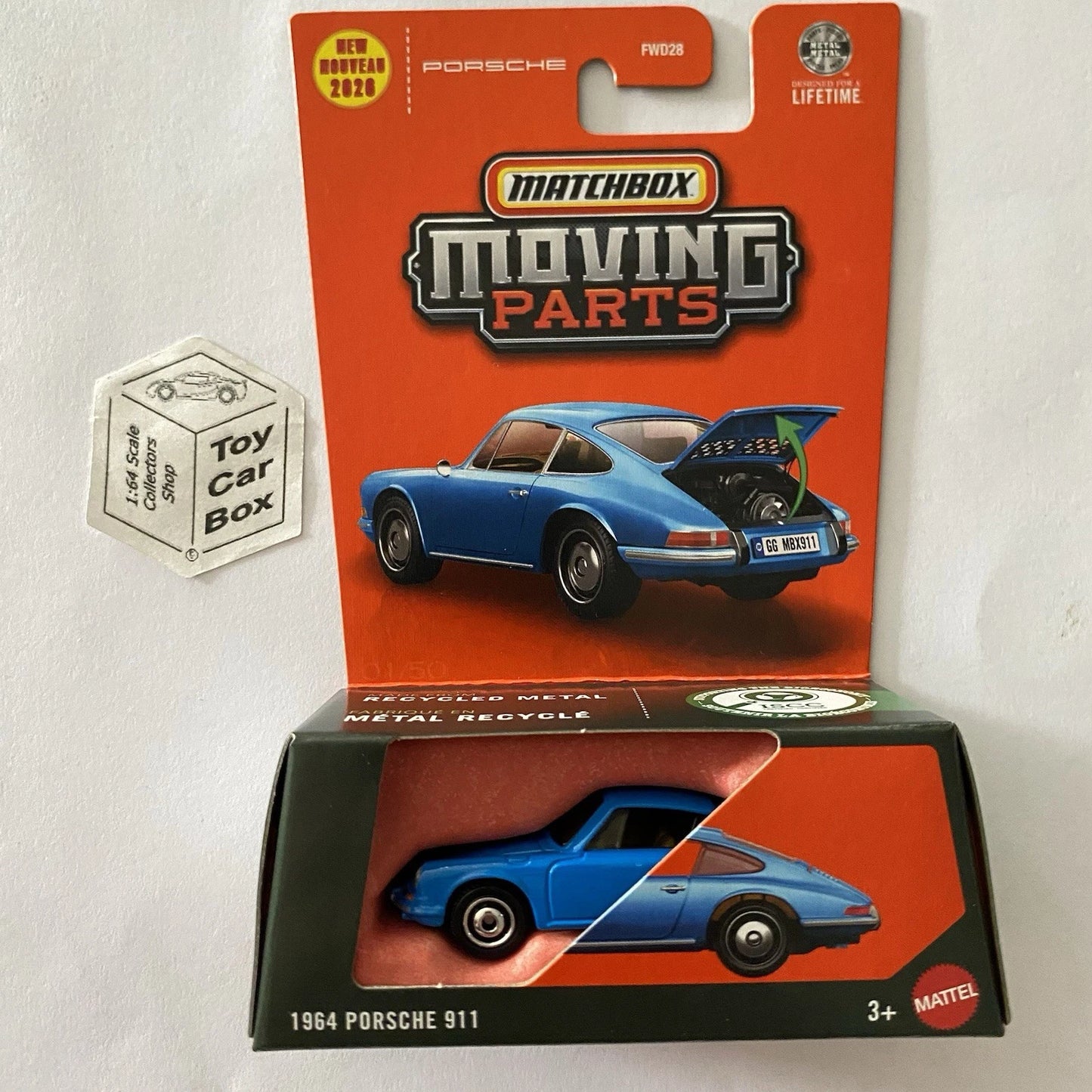 2026 MATCHBOX Moving Parts - 1964 Porsche 911 (Blue #1 Opening Rear) D80