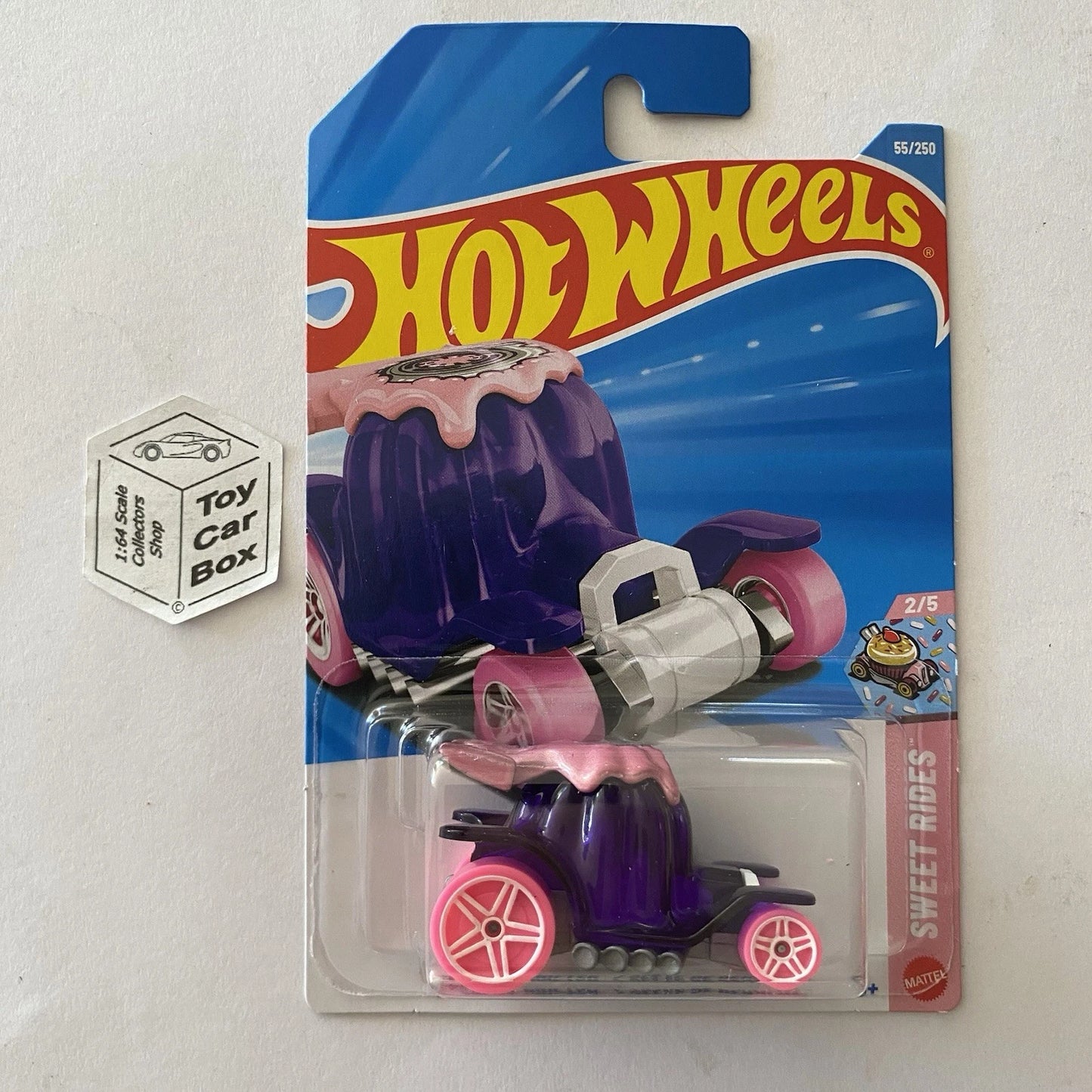 2026 HOT WHEELS #55 - Dessert Drifter (Purple #2 Sweet Rides - Long Card) B64