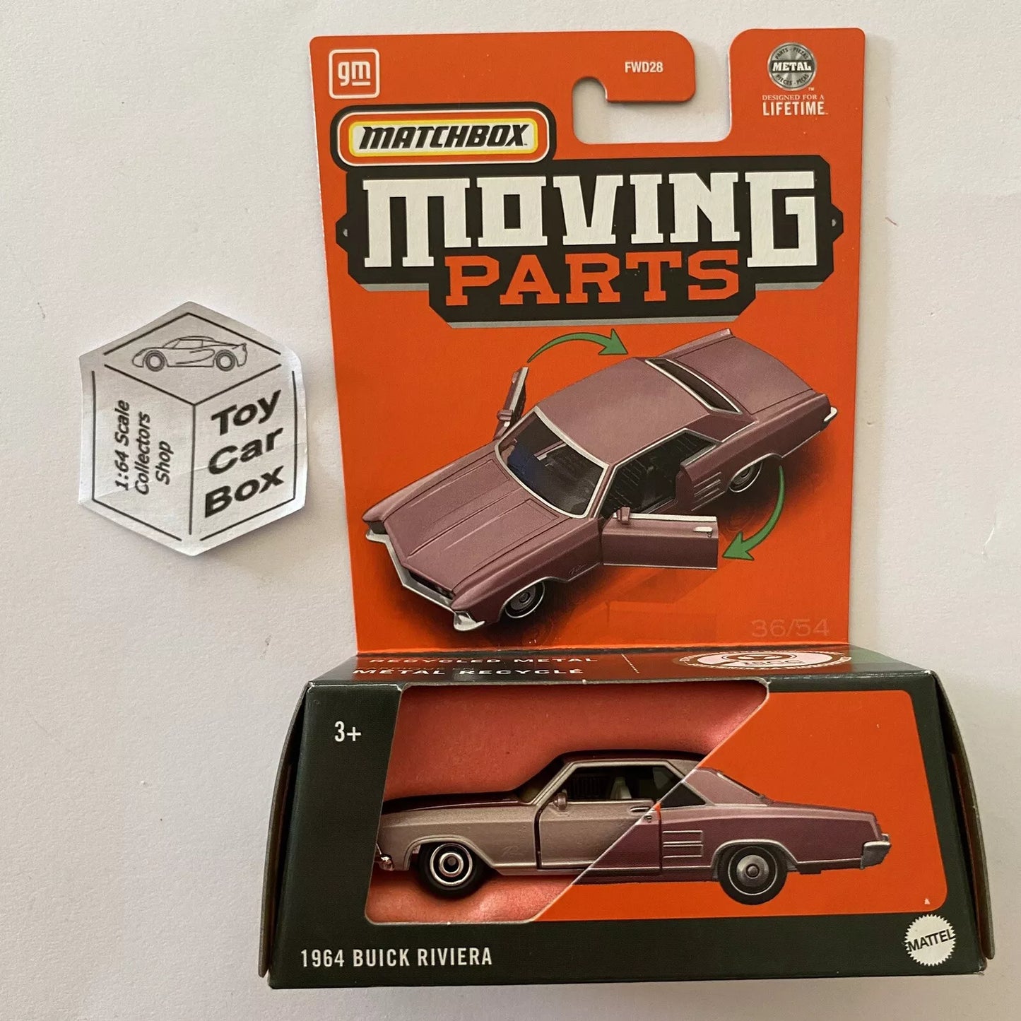 2024 MATCHBOX Moving Parts - 1964 Buick Riviera (Pink #46 - Opening Doors) F00