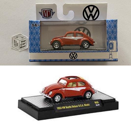 M2 MACHINES - 1953 VW Beetle Deluxe USA (Red - Auto-Thentics R66 - 1/64) N25