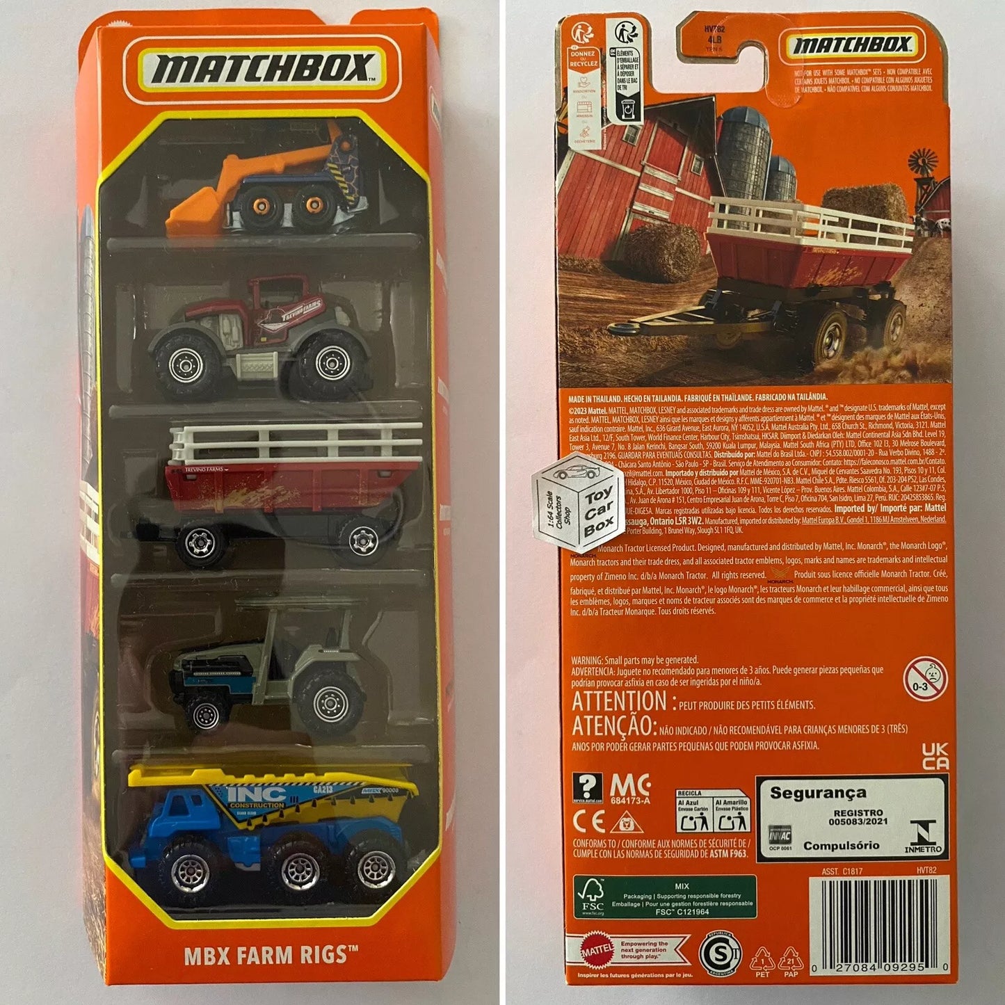 2024 MATCHBOX Farm Rigs 5 Pack (Tractors, Trailers & Other Equipment) L75