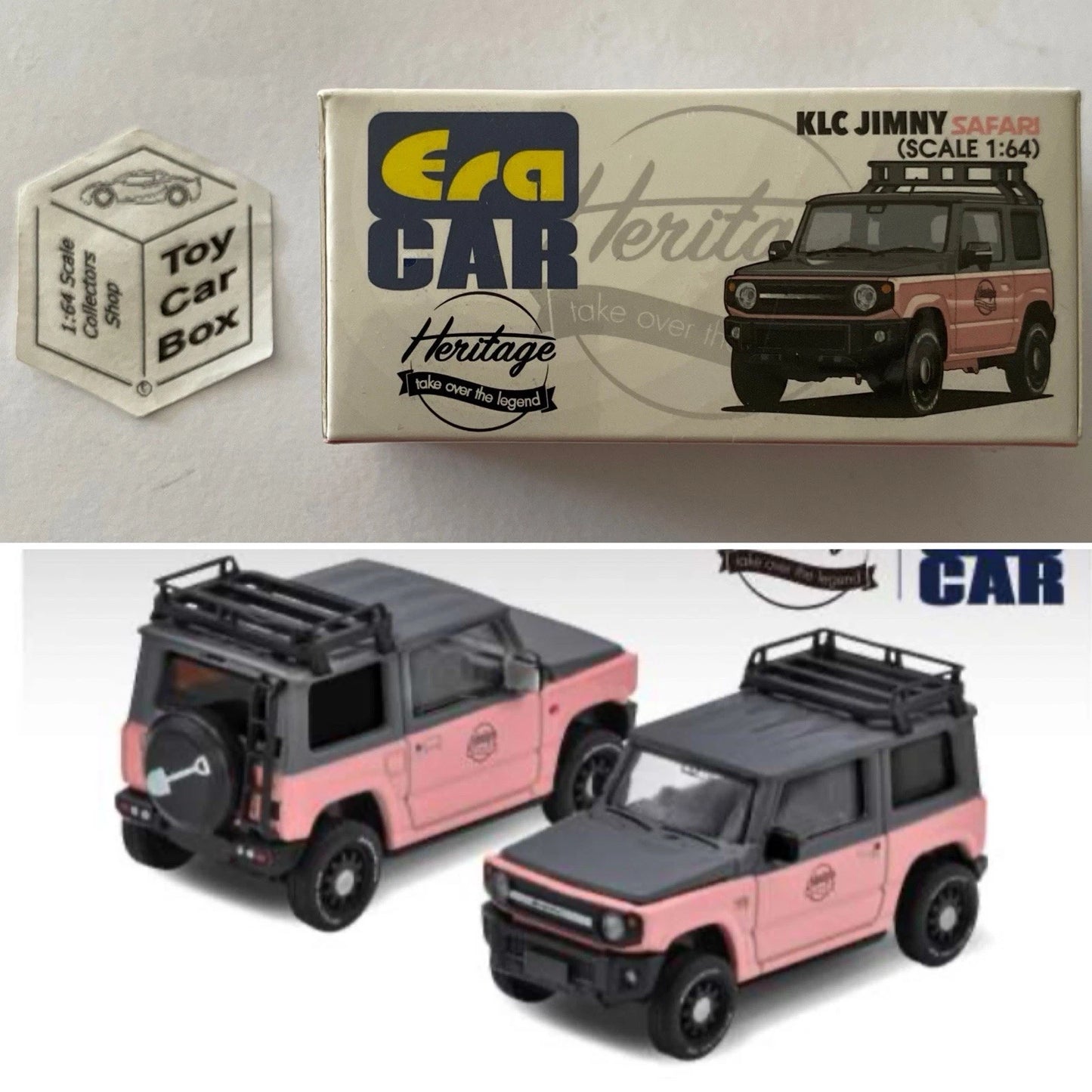 ERA CAR - Suzuki Jimny Heritage KLC Safari (1:64 Scale - Pink - Boxed) K00g