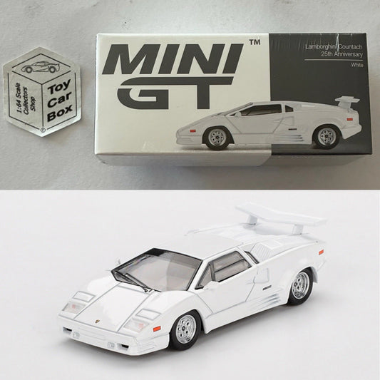 Mini GT #1134 - Lamborghini Countach 25th Anniversary (White - 1/64 Scale) N50g