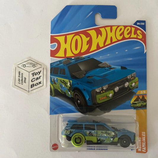 2025 HOT WHEELS #184 - Track Dwagon (Blue #2 HW Wagons - Long Card) A80