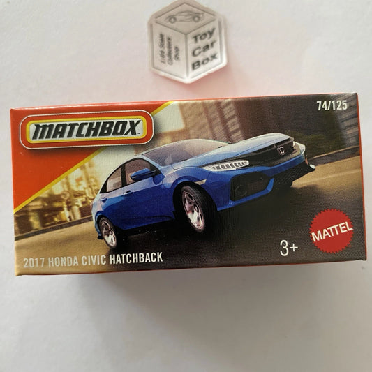 2025 MATCHBOX #74 - 2017 Honda Civic Hatchback (Blue - Power Grab) - B21g