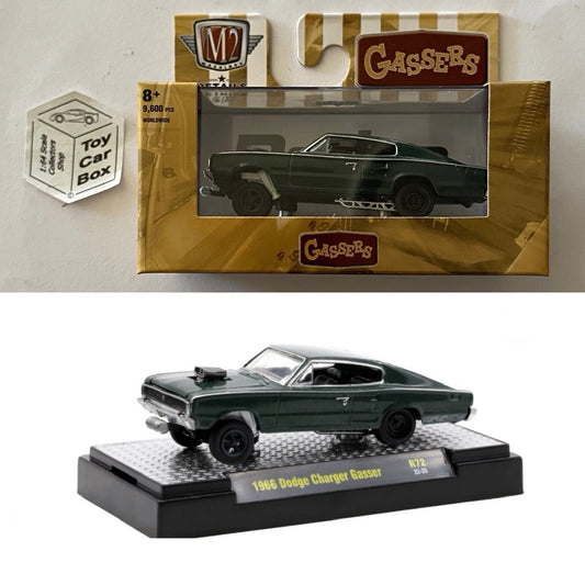 M2 MACHINES - 1966 Dodge Charger Gasser (Green - Auto Thentics R72) L92g