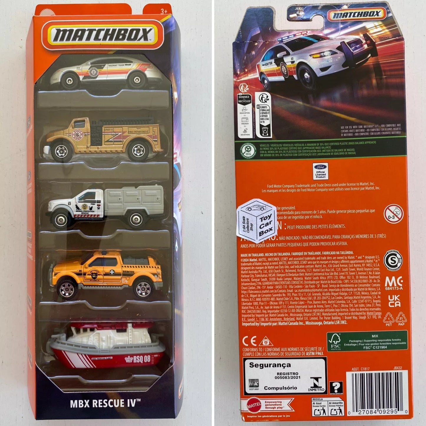 2025 MATCHBOX Rescue IV 5 Pack (Inc. Ford Interceptor, F150 Truck & Boat) L75