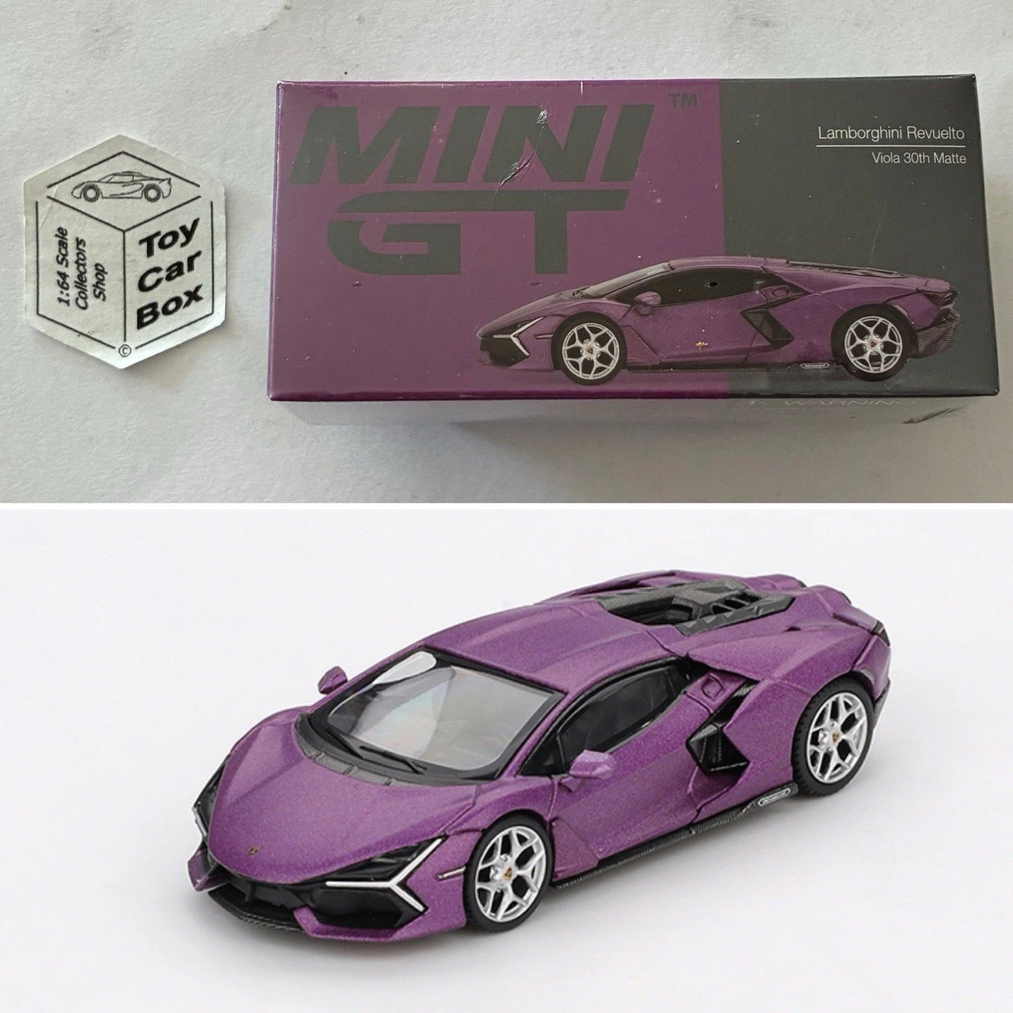 Mini GT #1121 - Lamborghini Revuelto (Viola 30th Matte - 1/64 Scale - Boxed) N50g