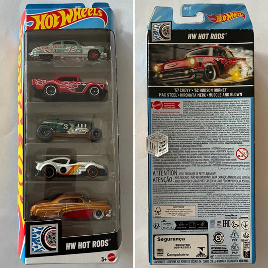 2026 HOT WHEELS 5 Pack - Hot Rods (‘57 Chevy, Hudson Hornet & Hirohata Merc) G78