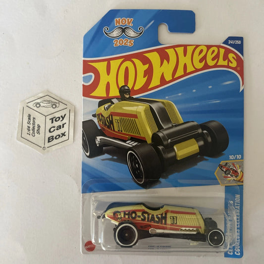 2025 HOT WHEELS #241 - Mo-Stash (Yellow #10 Celebration Racers - Long Card) A80