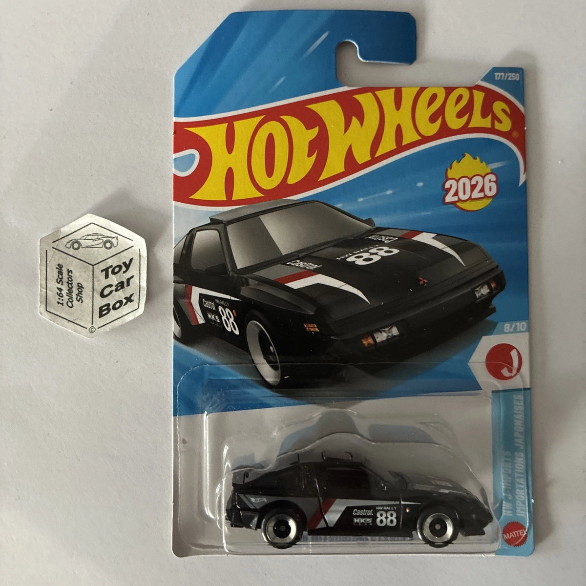 2026 HOT WHEELS #177 - ‘88 Mitsubishi Starion (Black #8 HW J-Imports) A80