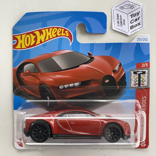 2024 HOT WHEELS #201 - ‘16 Bugatti Chiron (Red #2 Quarter Mile Heroes - Short Card) C00