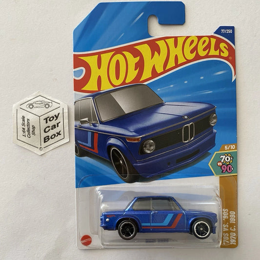 2025 HOT WHEELS #77 - BMW 2002 (Blue #5 70s Vs 90s - Long Card) A44