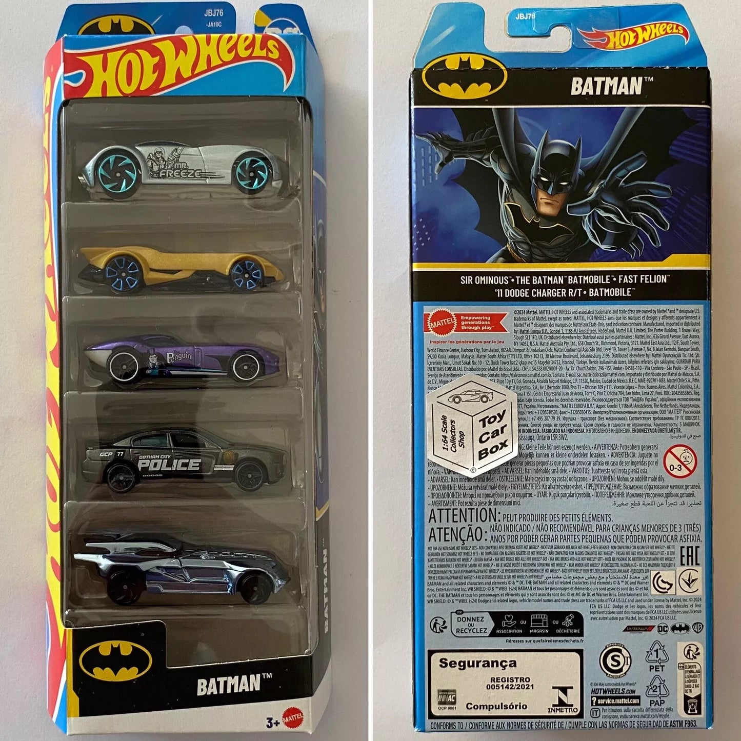 2025 HOT WHEELS Batman 5 Pack (Batmobiles & ‘11 Dodge Charger R/T) H10