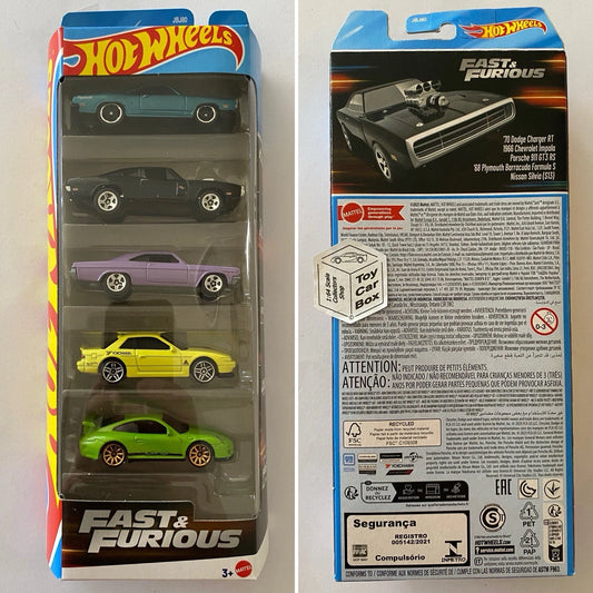 2025 HOT WHEELS 5 Pack - Fast & Furious (Silvia, Charger, 911, Cuda & Impala) F30