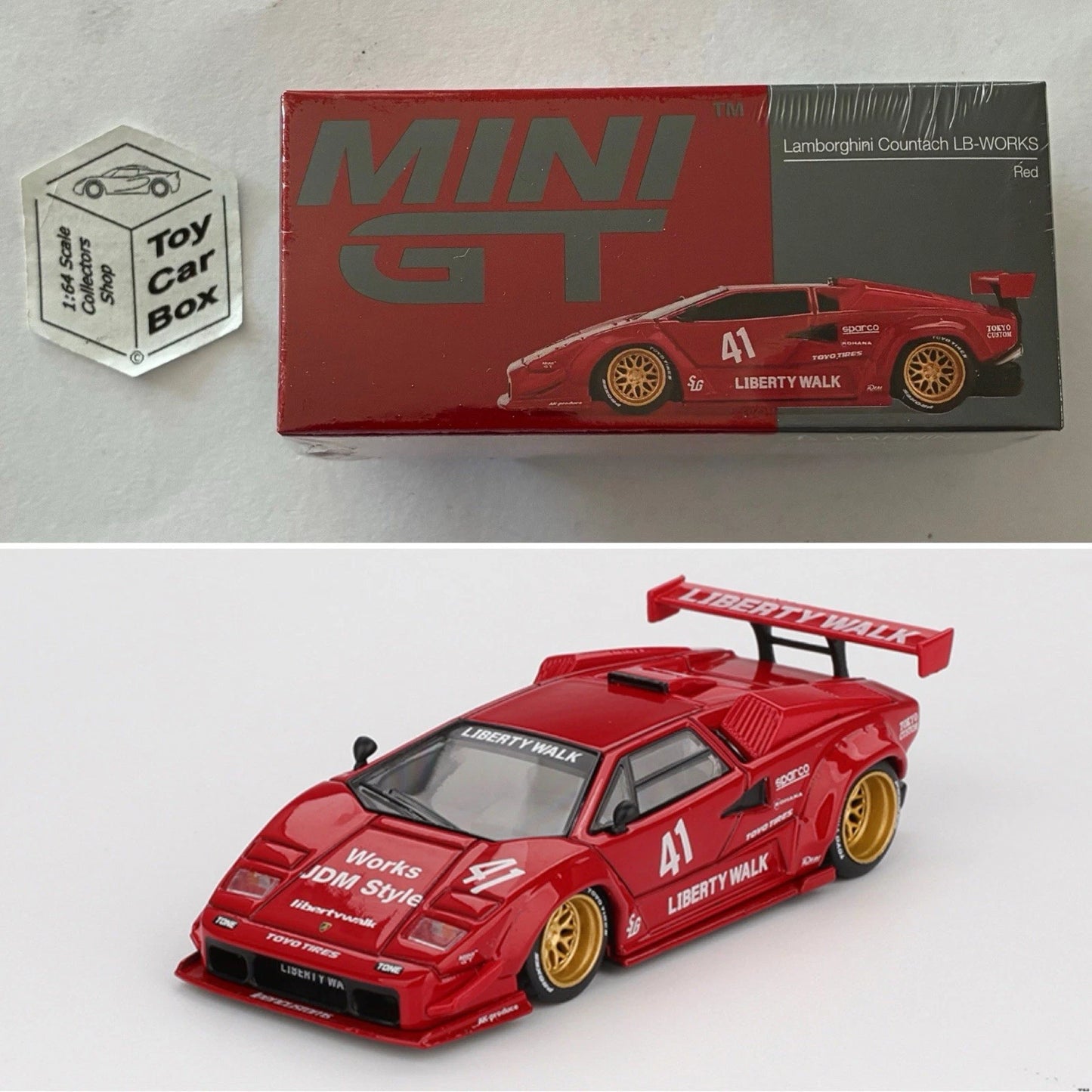 Mini GT #1100 - Lamborghini Countach LB-Works (Red - Liberty Walk - 1/64) N50g