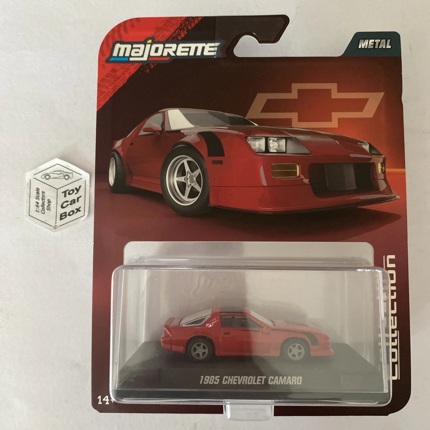 MAJORETTE - 1985 Chevrolet Camaro (Collection -True 1:64 & Display Case-Red) I89