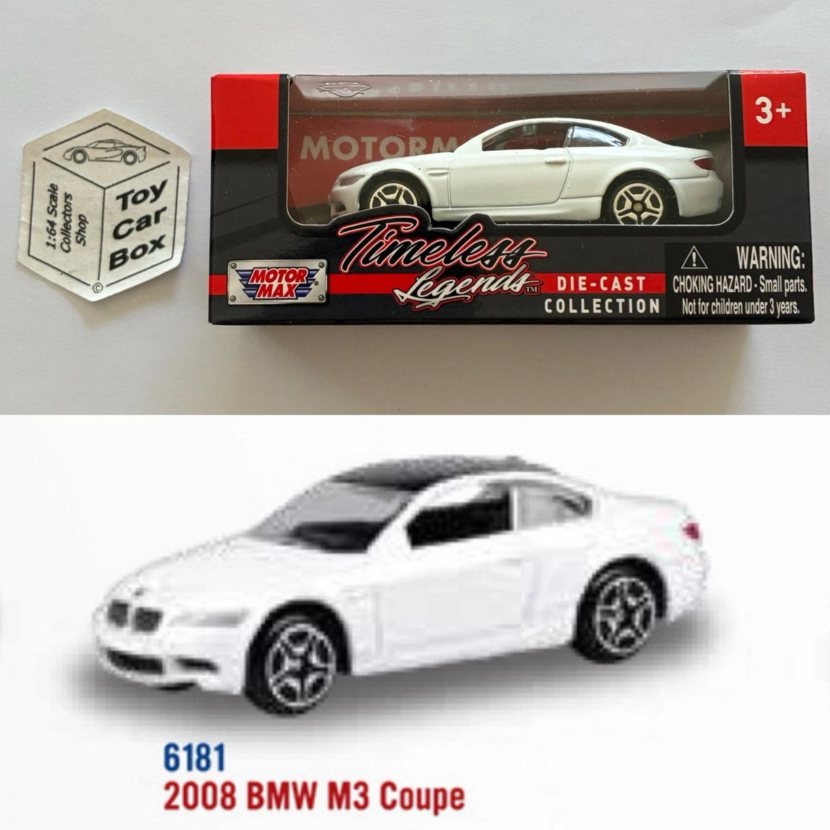 MOTORMAX - 2008 BMW M3 Coupe E92 (White - 3” Series / 1:64* - Boxed) C03