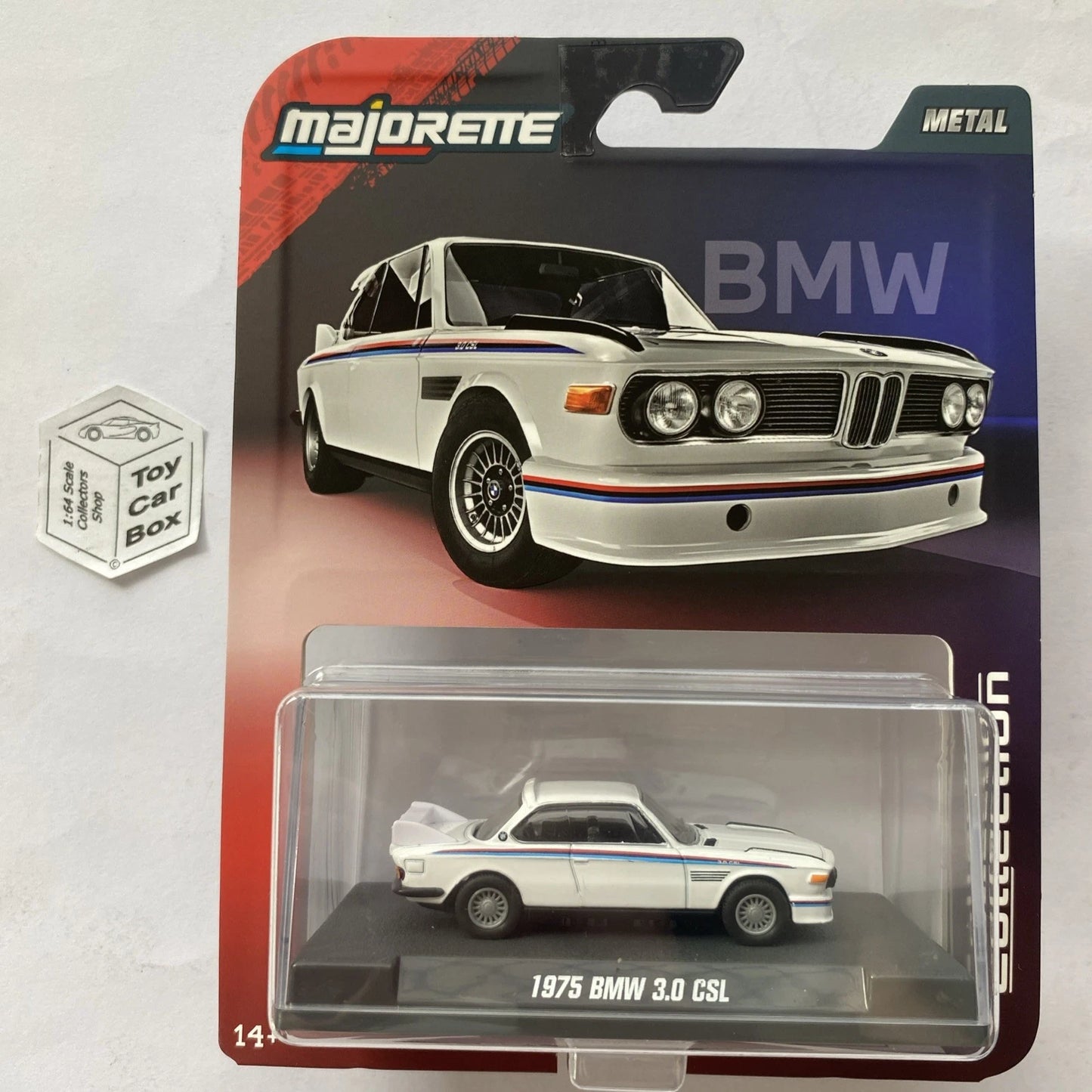 MAJORETTE - 1975 BMW 3.0 CSL (Collection -True 1:64 & Display Case - White) I89