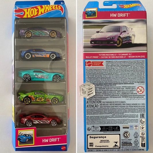 2024 HOT WHEELS Drift 5 Pack (Inc. Mustang & Silvia, Camaro) I00