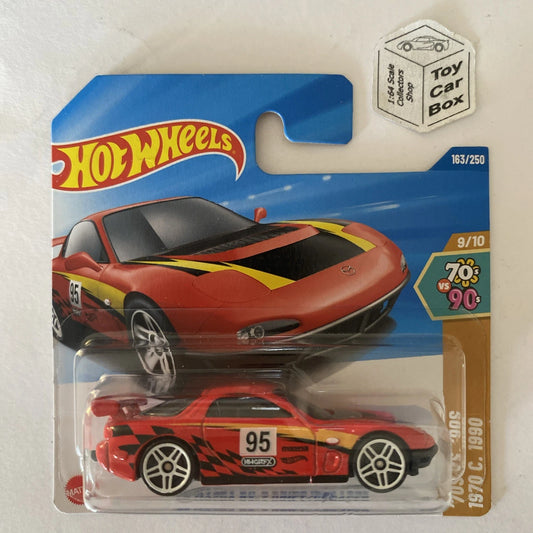 2025 HOT WHEELS #163 - ‘95 Mazda RX-7 Drift (Red #9 70s Vs 90s - Short Card) C75