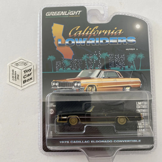 GREENLIGHT - 1976 Cadillac Eldorado Cabrio (Black - California Lowriders) I80g