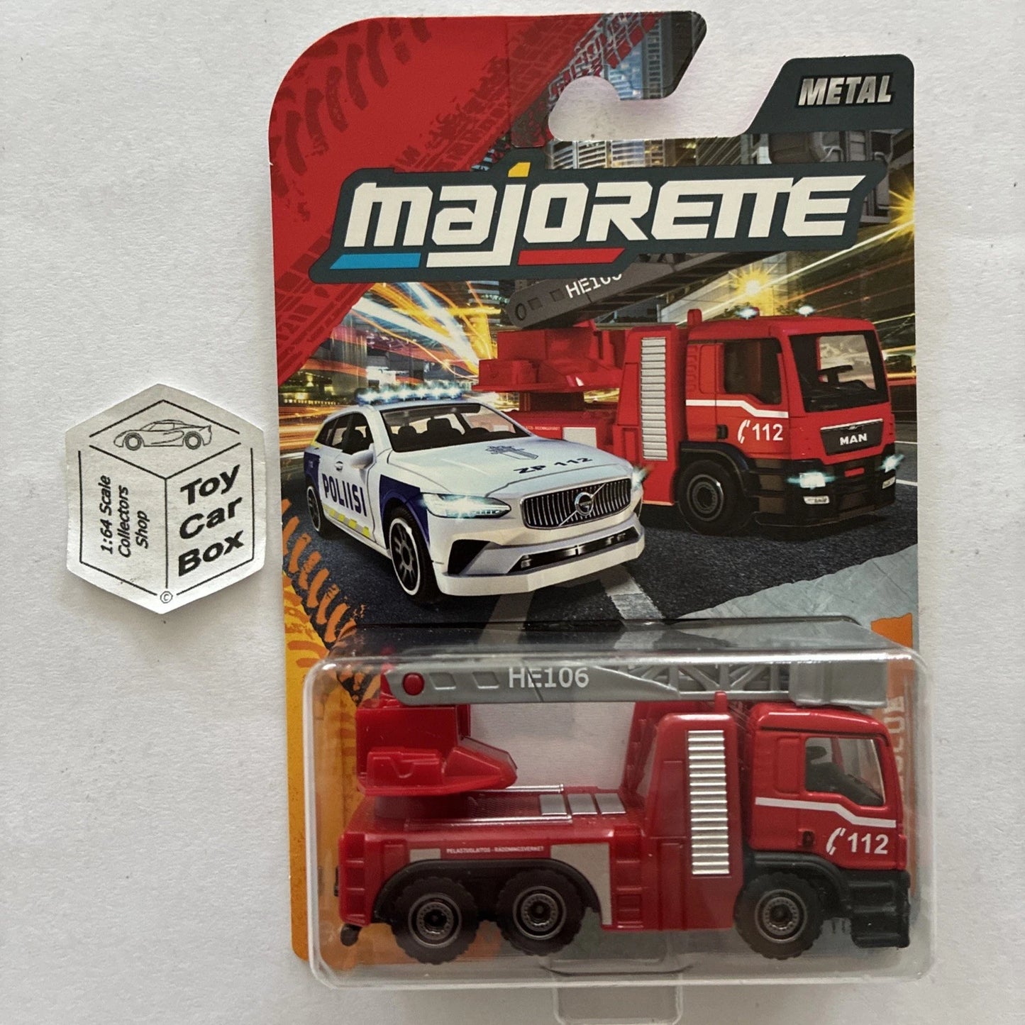 MAJORETTE MAN TGS (Fire Ladder Truck - 1:64* Finish SOS - Adjustable Ladder) E76