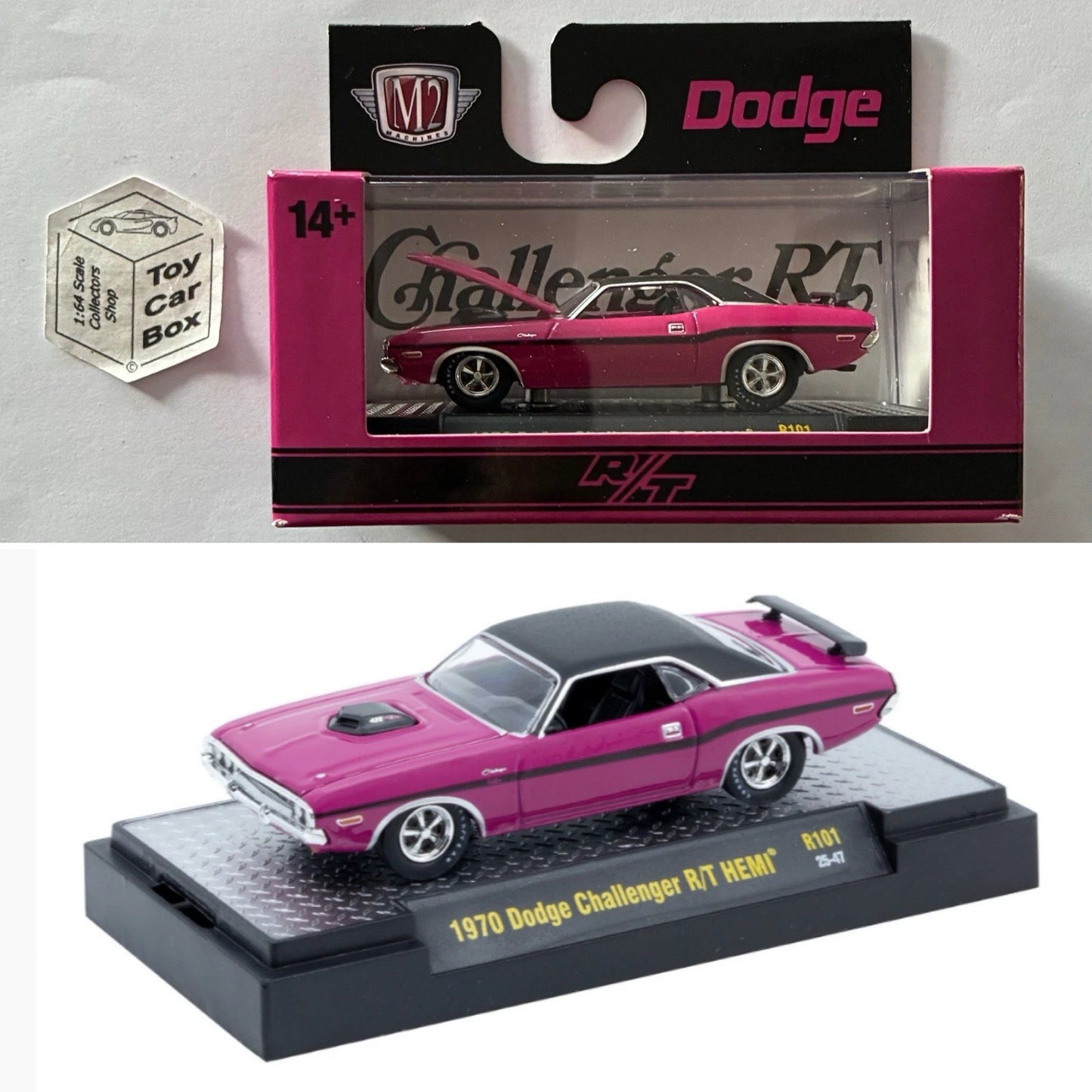 M2 MACHINES - 1970 Dodge Challenger R/T Hemi (Auto Thentics R101 - 1:64) L92g