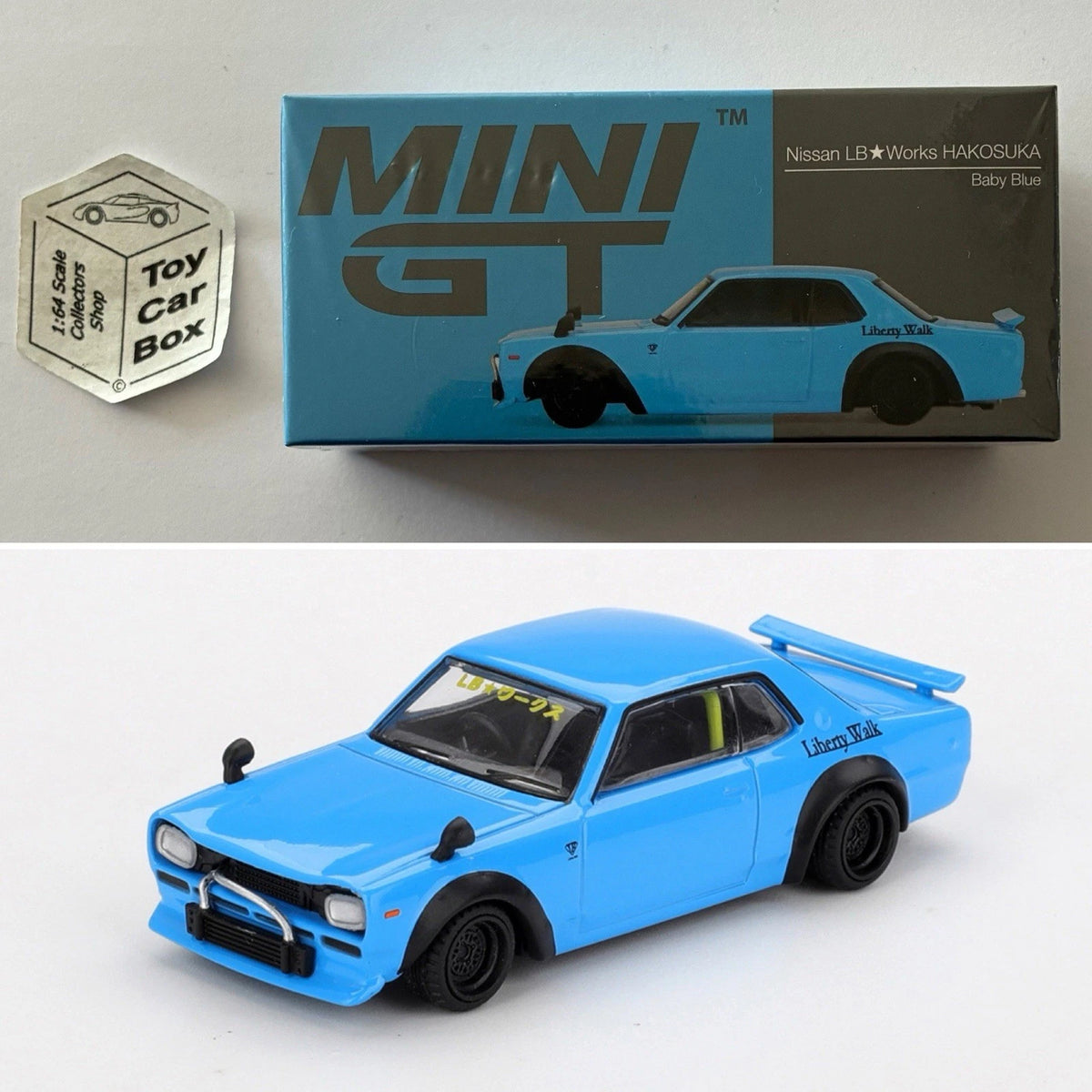 MINI GT #1169 - Nissan LB Works Hakosuka Skyline (Baby Blue - 1:64 - Boxed) N50g